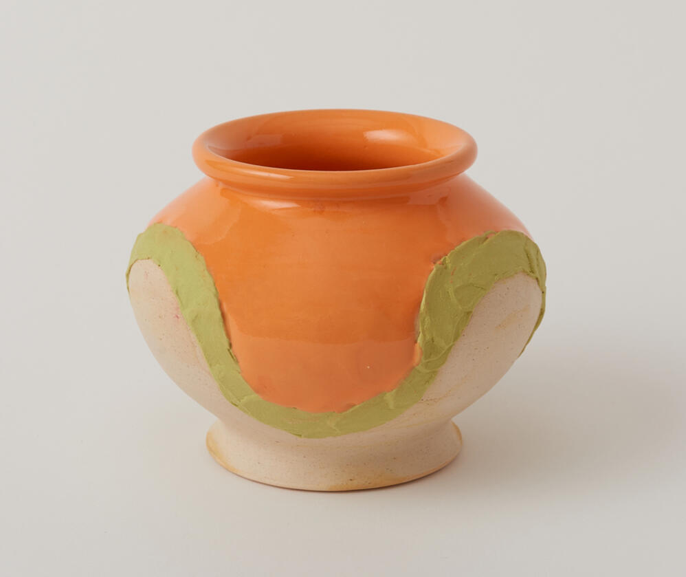 Orange ceramic vase